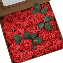Elegant Foam Rose Bouquets - Perfect for Weddings, Gifts, and Decor (Big red)