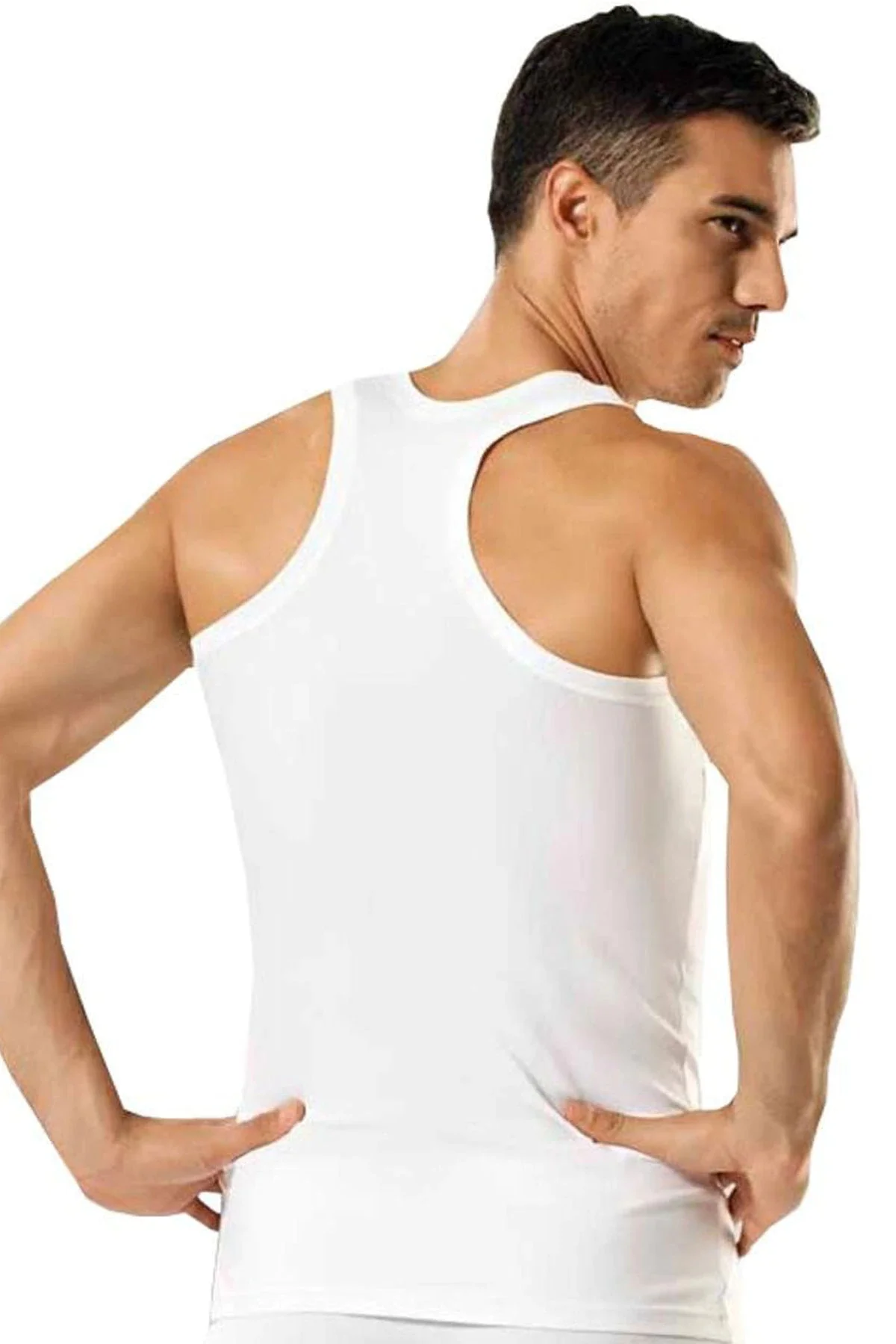 Sportive Rambo Style 3 Pieces Male Singlet 100% Cotton Combed White Sport Model Undershirt Undershirt Tank Tops Underwear