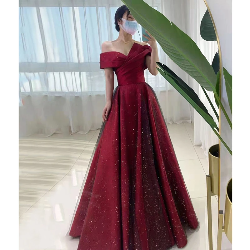 Burgundy Velvet Evening Dress Beading Sweetheart Collar Three Quarter  Sleeve Prom Dresses Back Bow Lace-up Maxi Gowns - Evening Dresses -  AliExpress