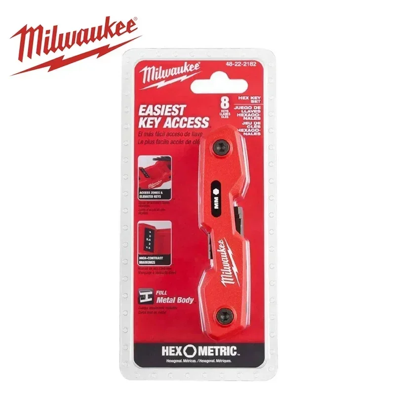 MILWAUKEE 48-22-2182 8-Key Metric Folding Hex Key Set 270° High