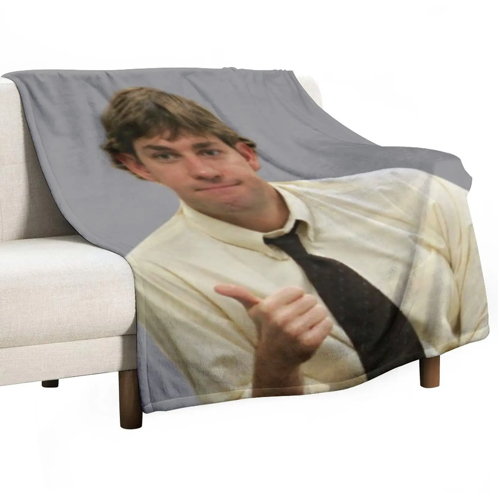 

Jim halpert Thumbs Up Throw Blanket Plaid on the sofa Blanket Luxury