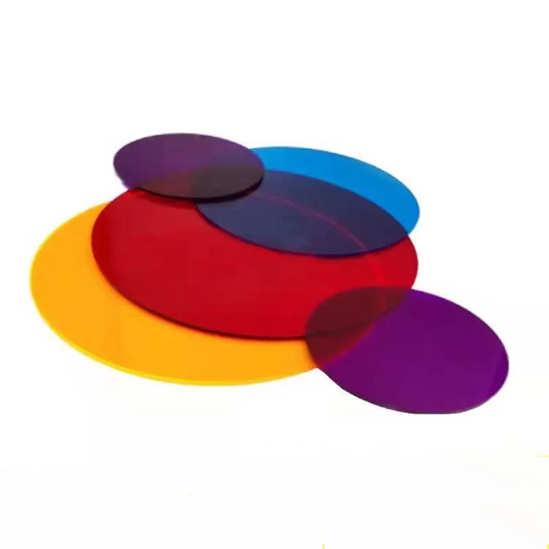 Disques ronds colorés en feuille acrylique, 20 pièces, diamètre