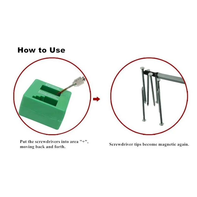 BAKU 자화 탈자기 디가우저 도구, 전기 또는 수동 스크루드라이버 팁