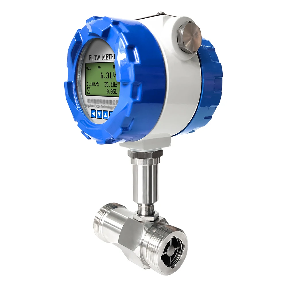 High Accuracy Turbine Flow Meter LCD Digital Display SS304 Flowmeter 4-20mA RS485 Pulse Output Water Diesel Alcohol Gasoline