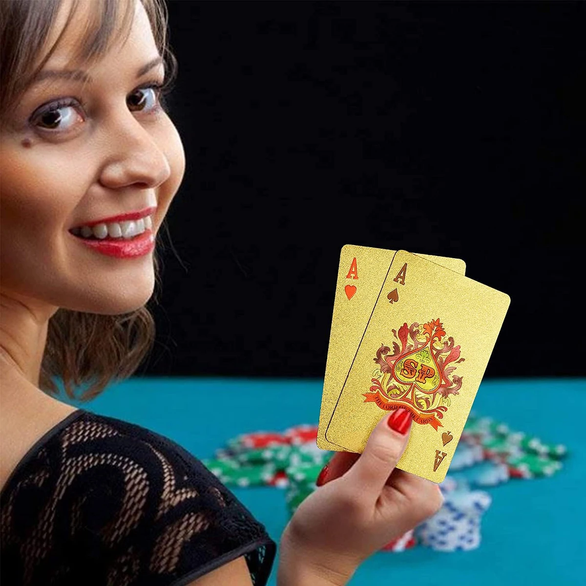 1pc PVC Playing Cards Waterproof High Definition Playing Cards Gold Black Washable for Parties and Games playing cards plastic playing cards