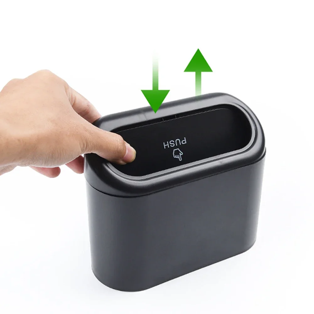 Portable Car Trash Can Hanging Mini Vehicle Garbage Organization With Lid Multifunctional Folding Automotive Garbage Storage Box