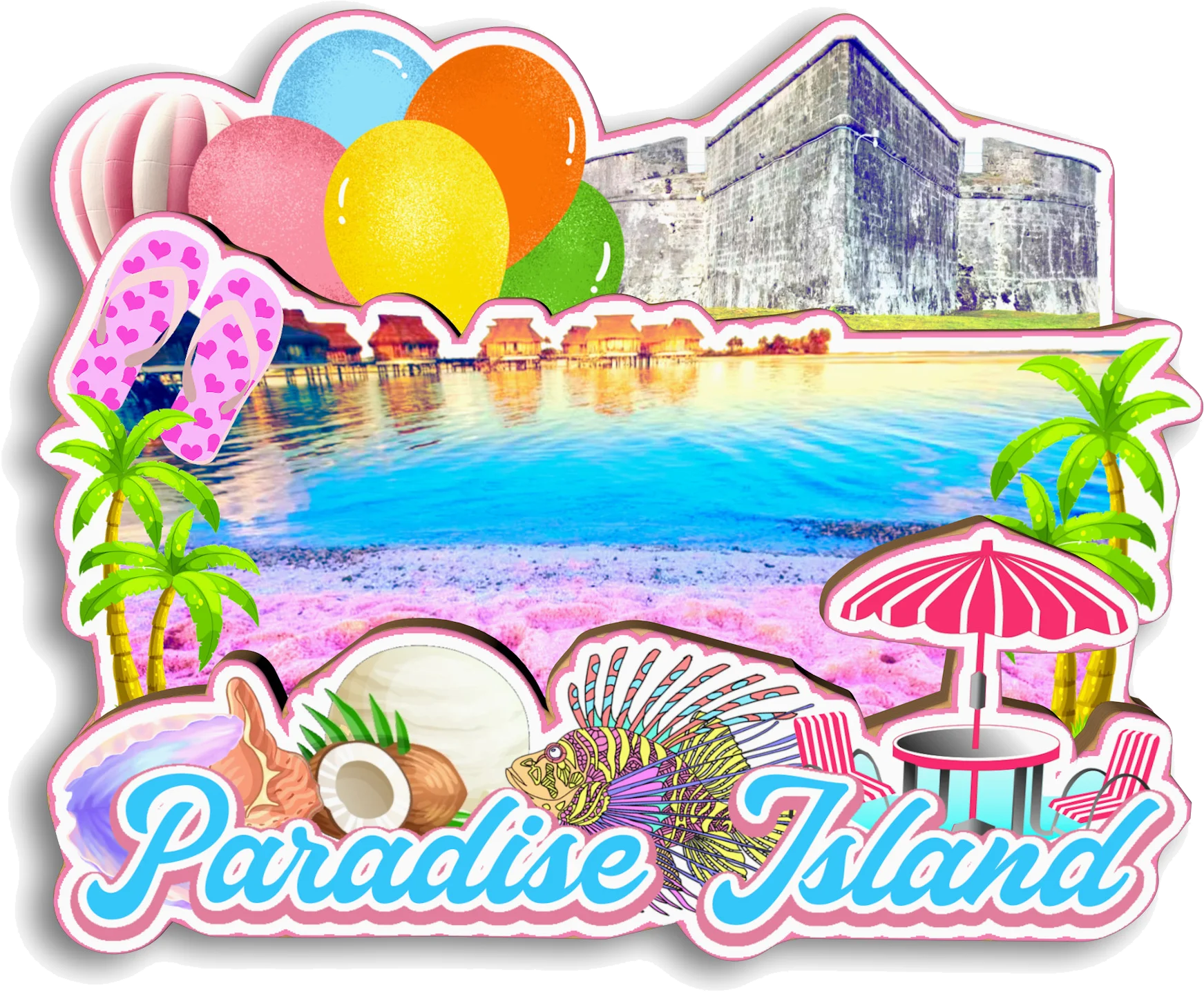 Nassau Freeport Grand Bahama Paradise Island New Providence Bahamas Fridge Magnet Travel Souvenir Gift Handmade Decorative