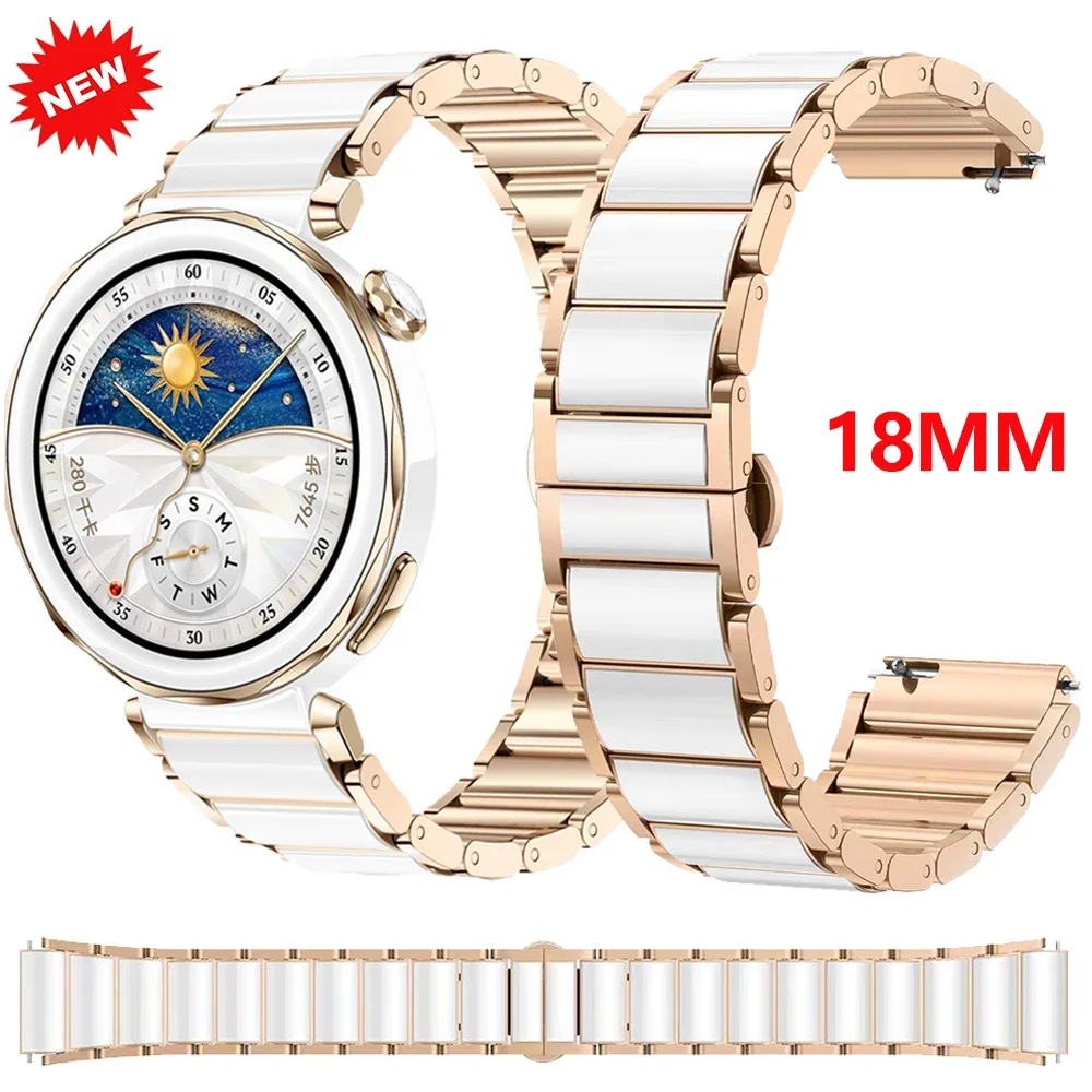 Elegant 18mm Ceramic Strap Women's Bracelet Wristband