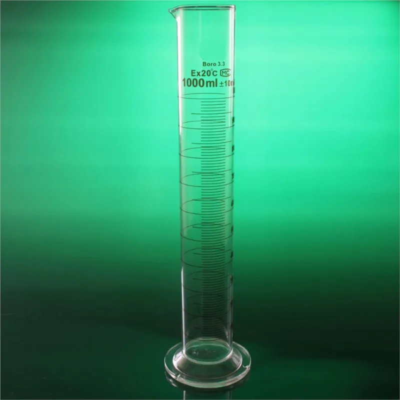 A grade Laboratory 1000ml Measuring cylinder with Scale High borosilicate 3.3 Glass Measuring Cup Lab Supplies