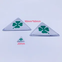 3PCS Green Four - Leaf Clover GT Aluminum Car Window and Fender Decoration Stickers - 3pcs (90mmx2 20mmx1)