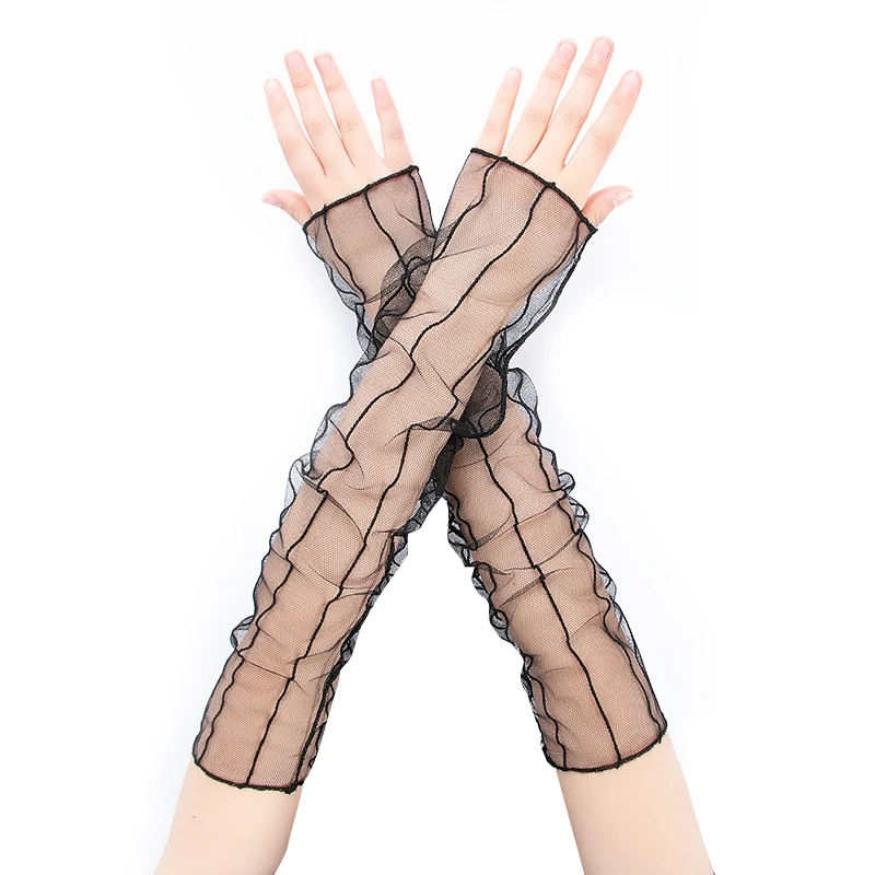 thumbnail image 1 of Guantes de Anime para Cosplay Darkly Ninja, manopla de manga larga para hombre y mujer, bloqueador solar a la moda, puños que mantienen el calor, calentadores de brazo sin dedos Lolita, 1 of 5