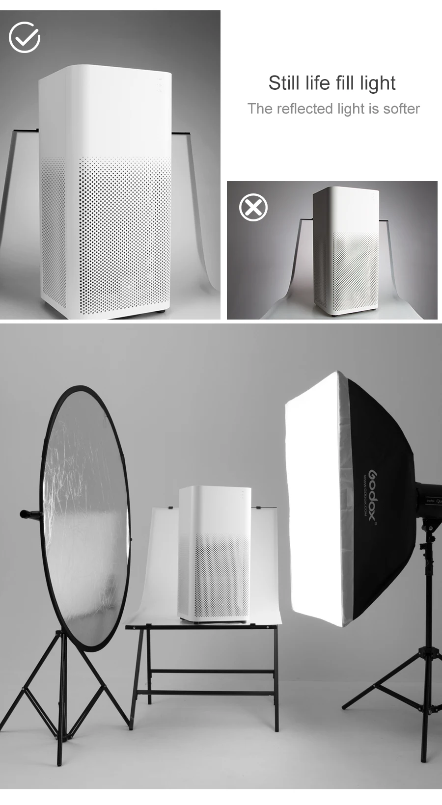 5 - in - 1 collapsible and portable Photography Reflector Board 80cm 110cm 100x1