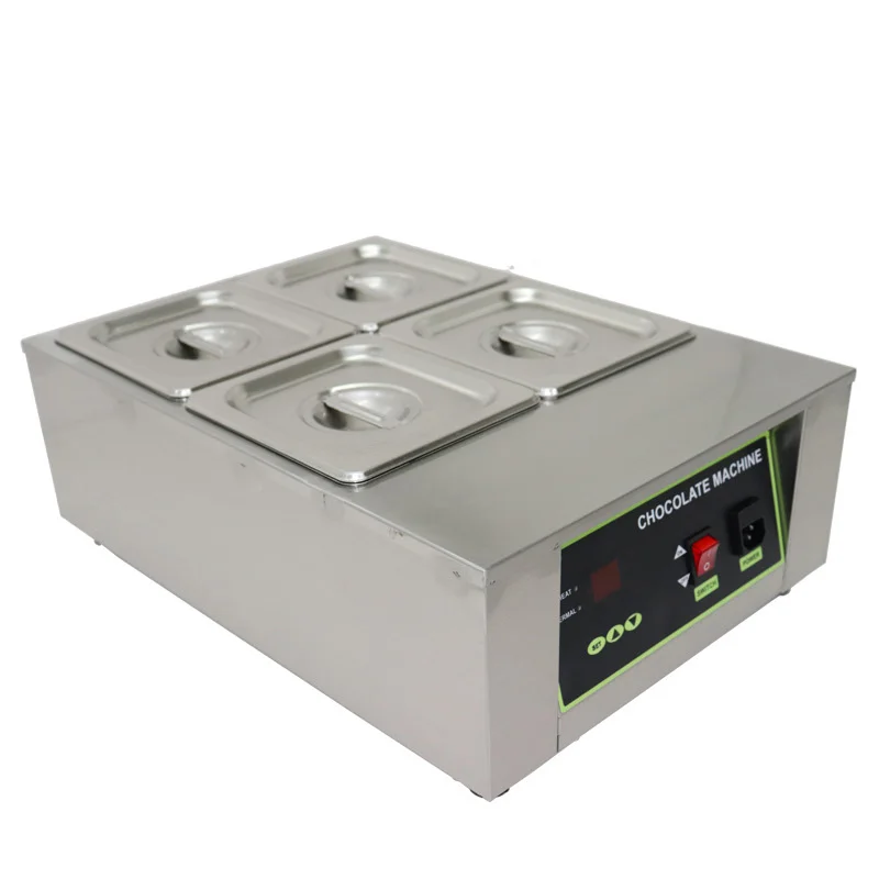 Electric Chocolate Melting Machine 1/2/4 Tanks Commercial Chocolate Warmer Tempering Machine Stainless Steel 6