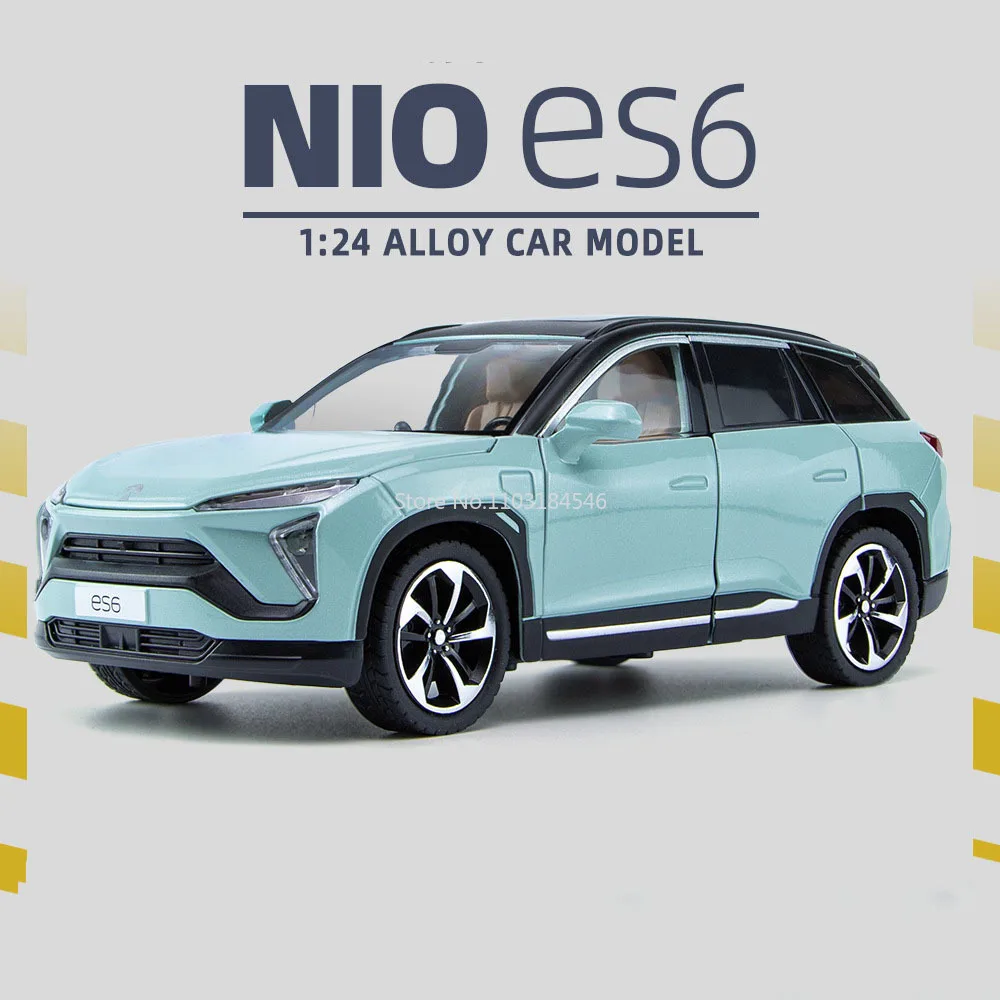 

1:24 Scale Alloy New Energy Car Model Toy NIO ES6 SUV Simulation Vehicle Pull Back Sound Light Decoration Collection Toy for Kid