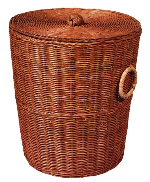 

Vine Art Garbage Bin Home Sundries Storage Bin Large Covered Vine Weaving Handmade Storage Basket Towel Sorting Basket