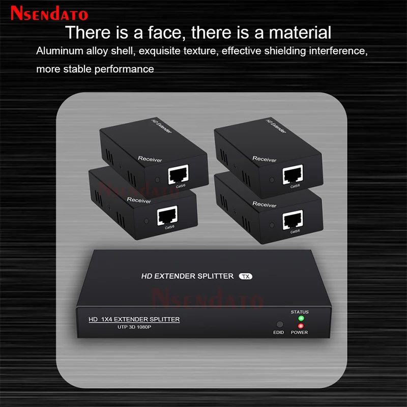 1x4 HDMI Splitter Ethernet Extender Over RJ45 60M Cat 6 1080P 1 in 4 out HDMI Transmitter Receiver UTP Splitter Adapter for PS4