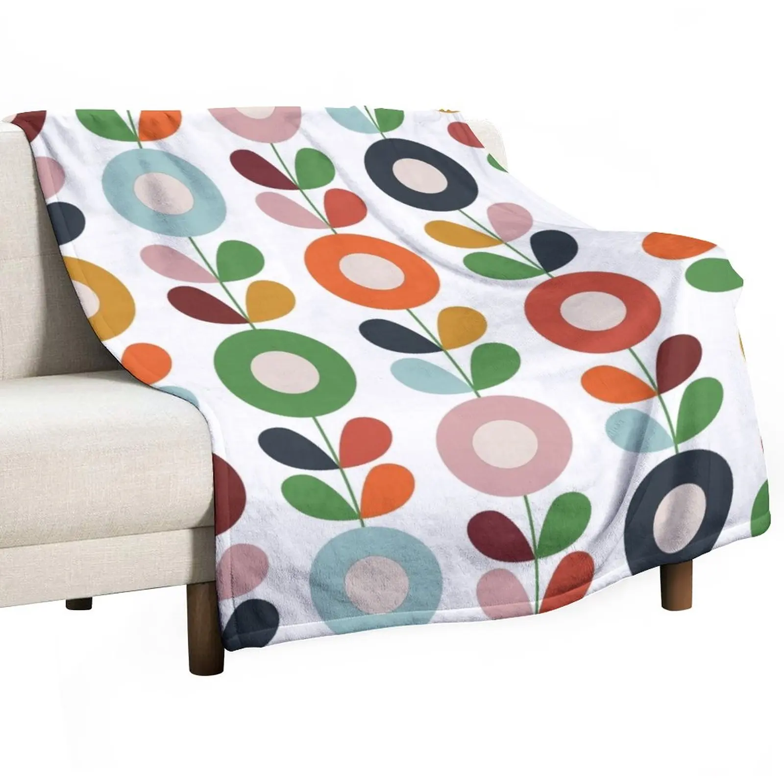 

1960s floral pattern Throw Blanket Blanket For Baby Decorative Throw Blanket
