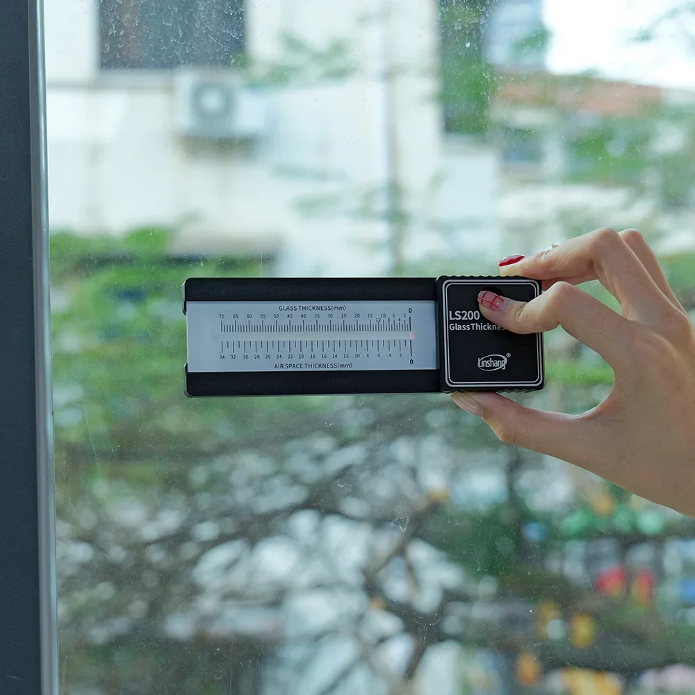 LS201 Digital Hollow Glass Thickness Meter Gauge Double Triple Glazing Measuring Tool Laser Window Glass Thickness Meter