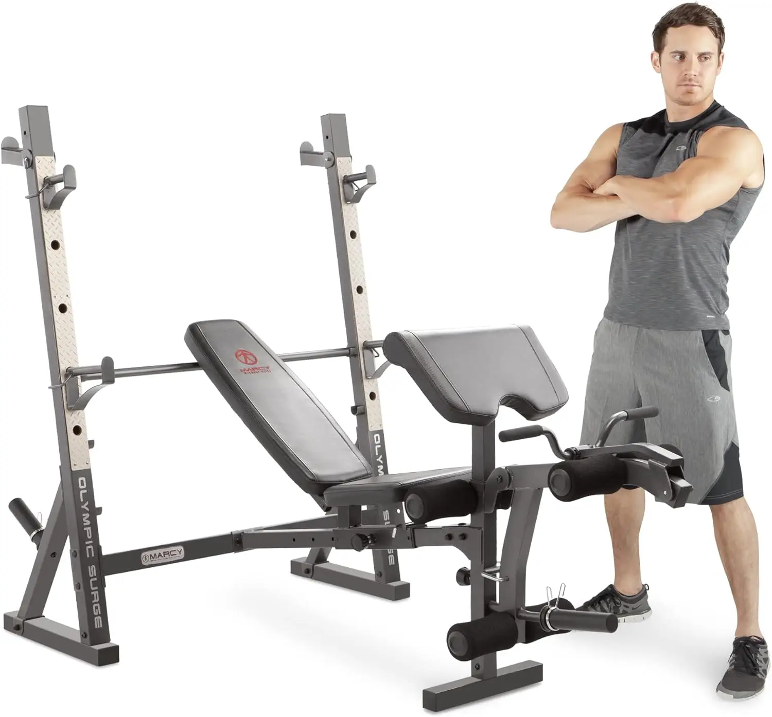 

2024 New Olympic Weight Bench with Preacher Curl Pad and Leg Developer for Full-Body Workout | USA | NEW