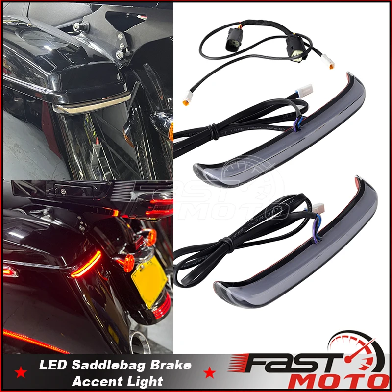 

Motorcycle Led Saddlebag Brake Tail Accent Light For Harley Touring 2014-2023 Electra Glide Road Glide FLHR CVO Rear Taillight