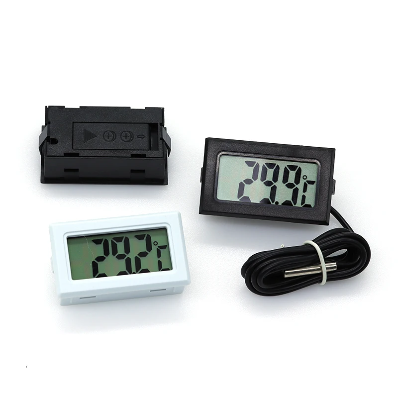 1/5/10Pcs 마이크로 LCD 디지털 온도계 습도계 실내 편의 온도 센서 케이블이있는 습도계 악기