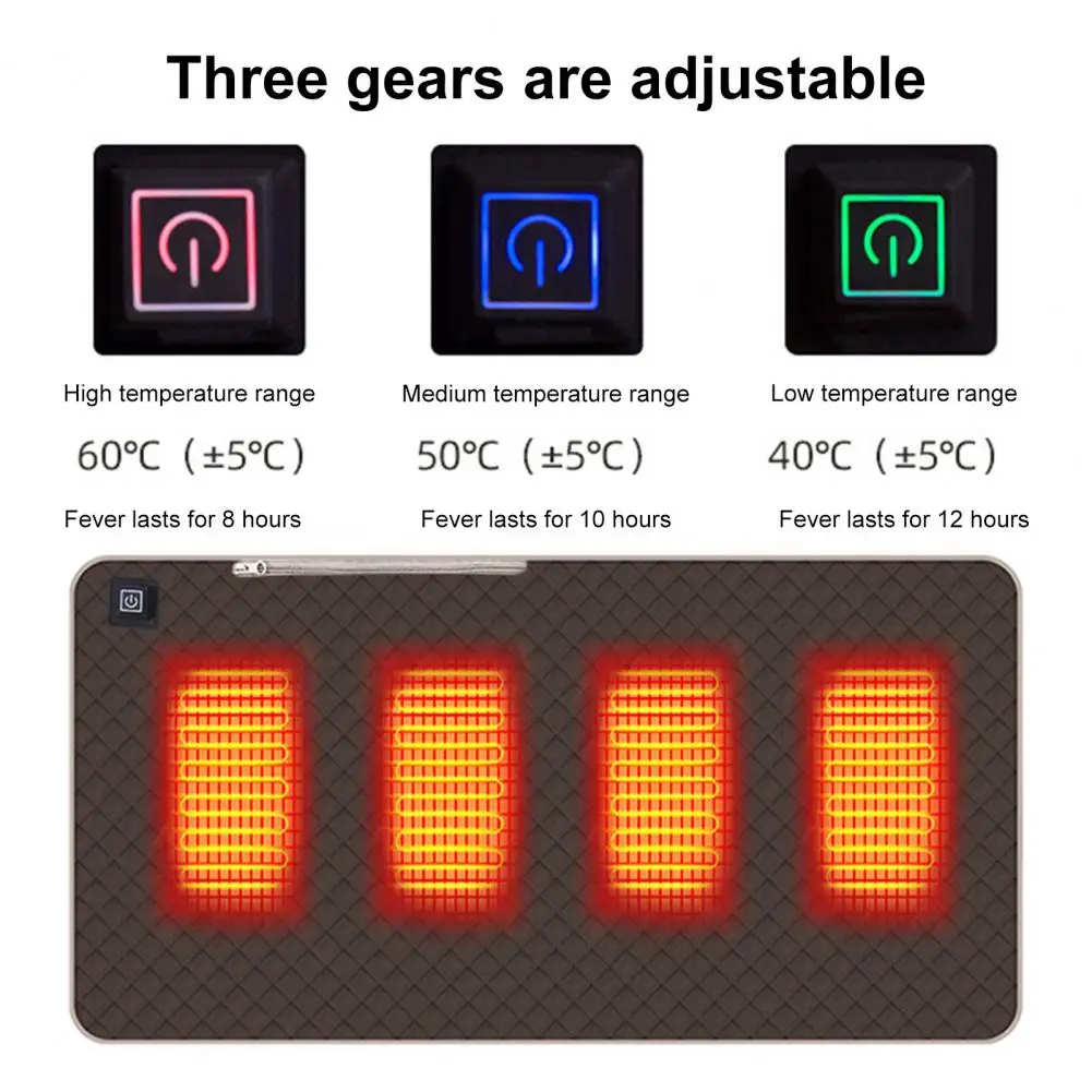 Usb Power Bank Heating Pad Graphene Heating Pad Usb Type-c Powered Electric with 4 Blocks for Outdoor Camping Car