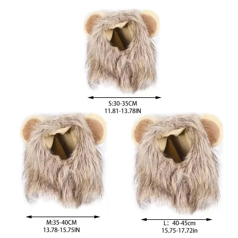 Pet Hairpiece Humorous Lion Mane Headgear for Dogs and Cats Adjustable Costume Accessories for Fun Dress-up and Play
