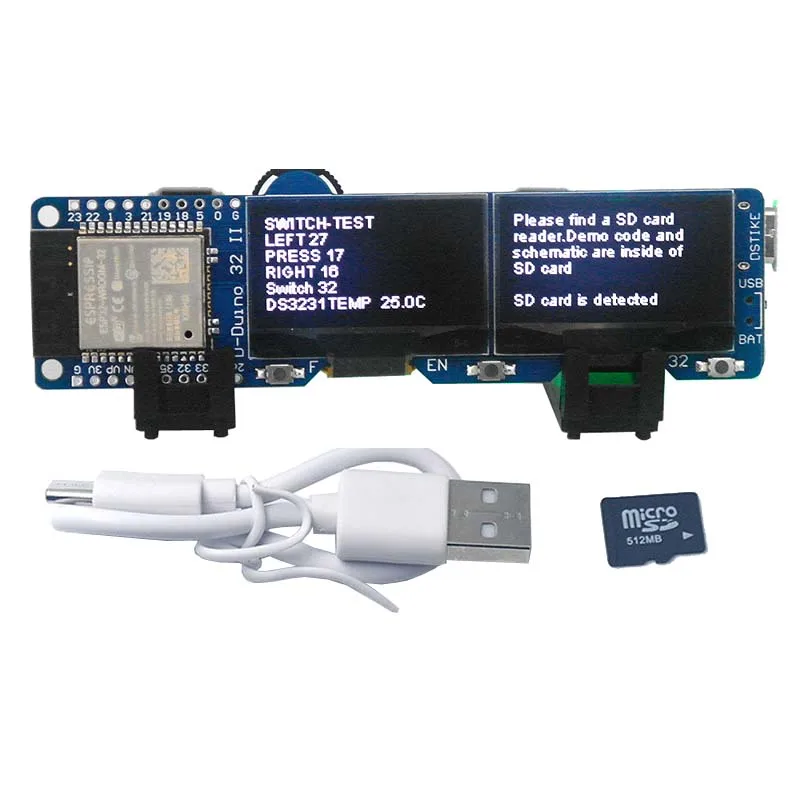 

Новый DSTIKE D-duino-32 II Dual OLED Screen ESP32 макетная плата с поддержкой разговора