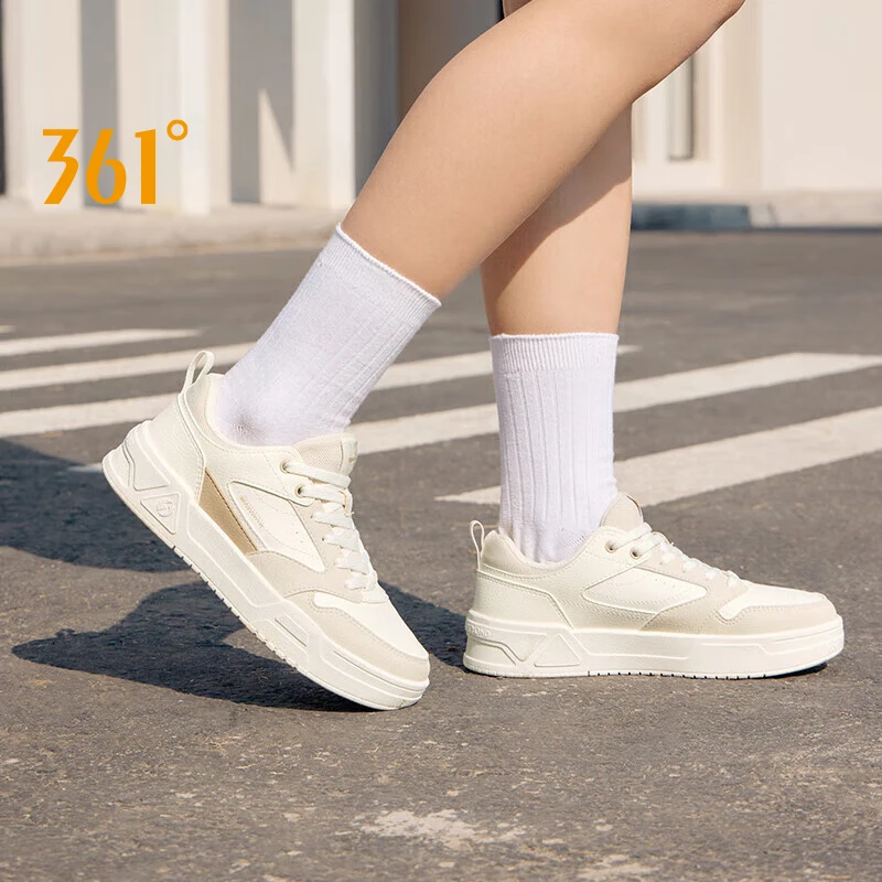 361 Degrees Women's Board Shoes Spring New Leisure Versatile Thick Soled Leather Comfortable Durable Female Sneaker 682516615