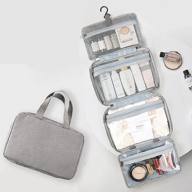 Waterproof Folding Handbag Large Hanging Hook Toiletry Bag Travel Makeup Cosmetic Razor Storage Organizer Case Bathroom Supplies 2