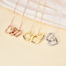 

Personalized Engraved Heart Pendant Necklace for Women Custom Stainless Steel Necklace Name Mother Gift