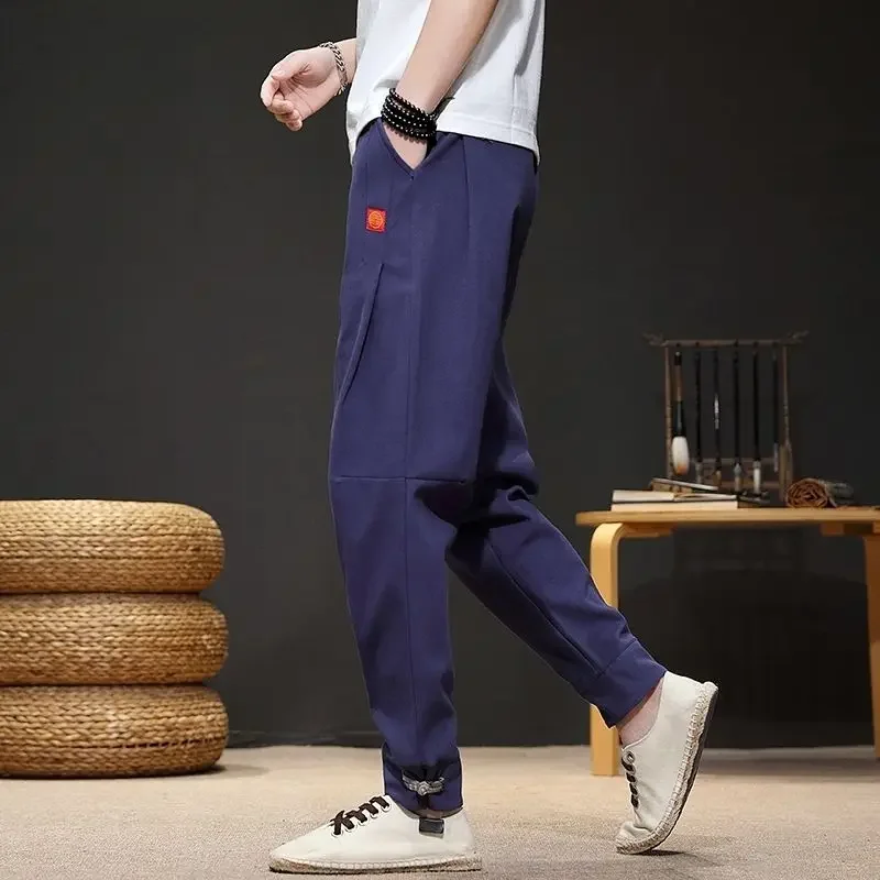 thumbnail image 1 of Pantalones ajustados de otoño e invierno para hombre, pantalones deportivos lisos, ajustados, recortados, pantalones deportivos para hombre, mallas, estéticas, sexys, sexys, sueltos, 1 of 5