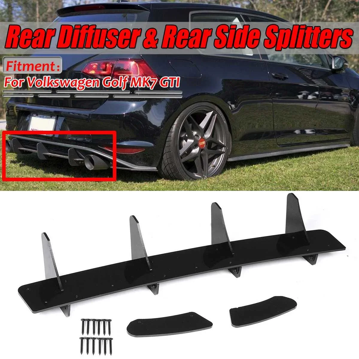 Diffusore Paraurti Posteriore Per Auto Di Alta Qualità Spoiler Laterale Posteriore Per Volkswagen Per Golf Mk7 Gti Mk 7.5 R Mk7 R Mk6 R Body Kit