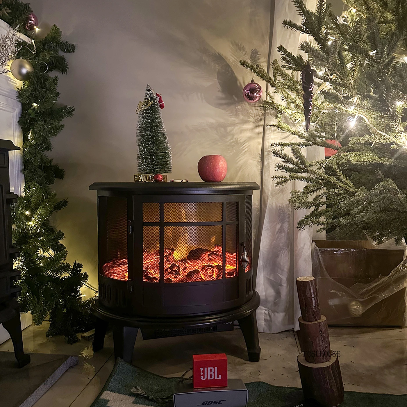 เตาผิงแบบตั้งพื้น เตาผิงจำลอง 3 มิติ เตาผิงสไตล์ยุโรป เตาทำความร้อน 360 องศา สำหรับห้องนั่งเล่น 1