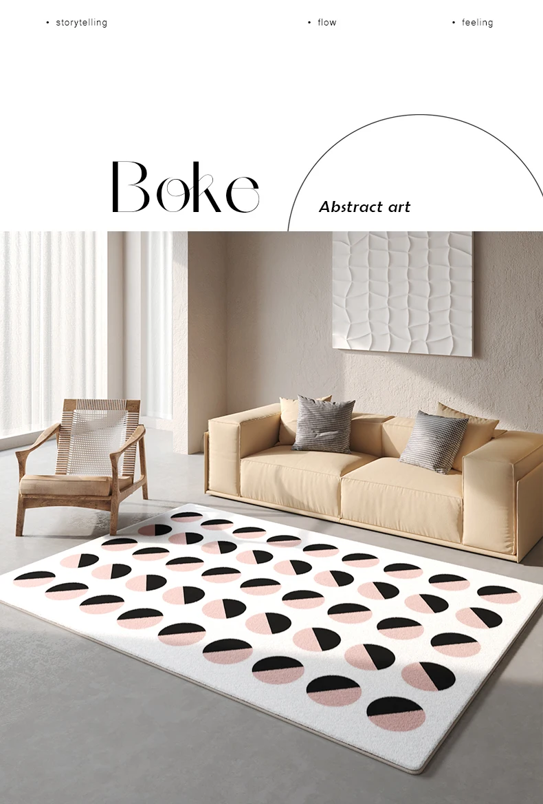 

6887 New Nordic Tie-Dye Carpet Wholesale Plush Mat Living Room Bedroom Bed Blanket Floor Cushion for Home Decoration