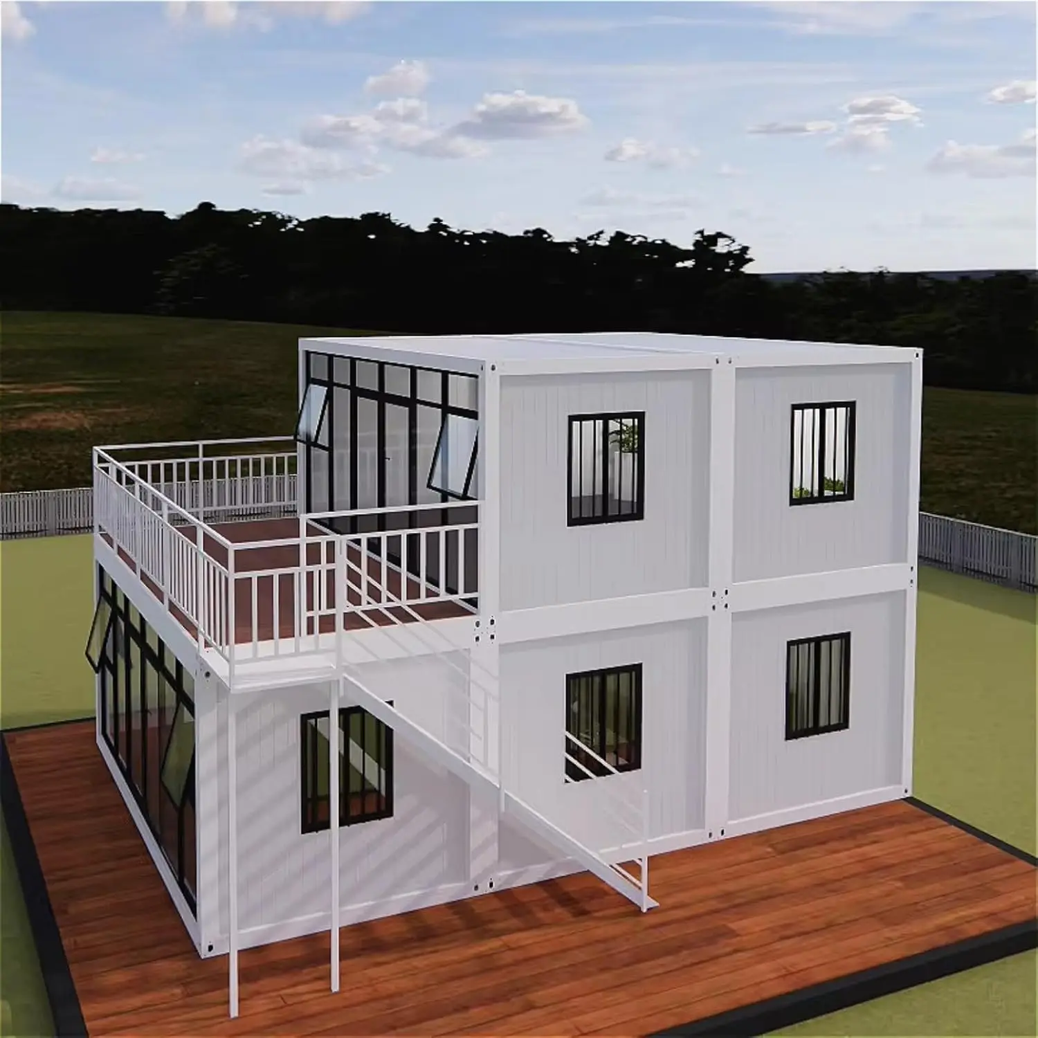 รูปสินค้า บ้านคอนเทนเนอร์โมดูลาร์ บ้านเคลื่อนที่ขนาดเล็ก บ้านเรือนกระจก ขยายได้