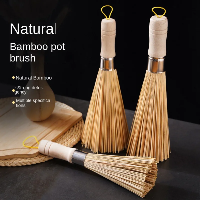 

Natural Bamboo Brush, Old-Fashioned Wash Wok, Kitchen Bowl, Household Cleaning