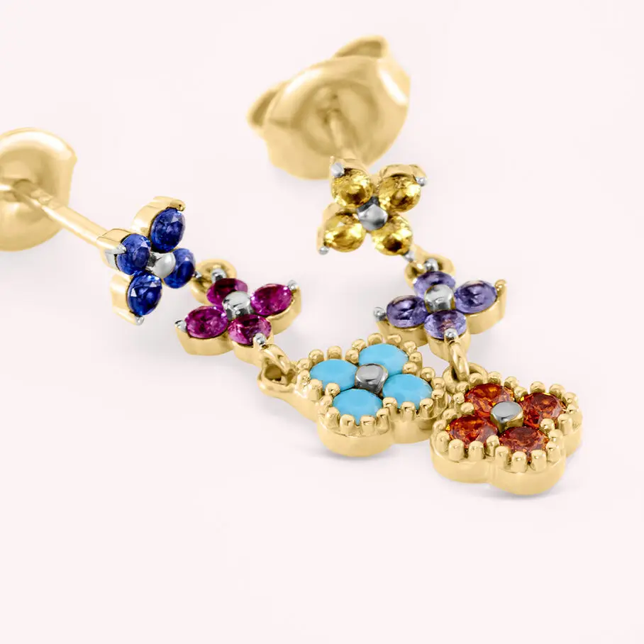 Simple Compact Fashion Colorful Studs Earrings For Women Jewelry Flower Earring Party Gift