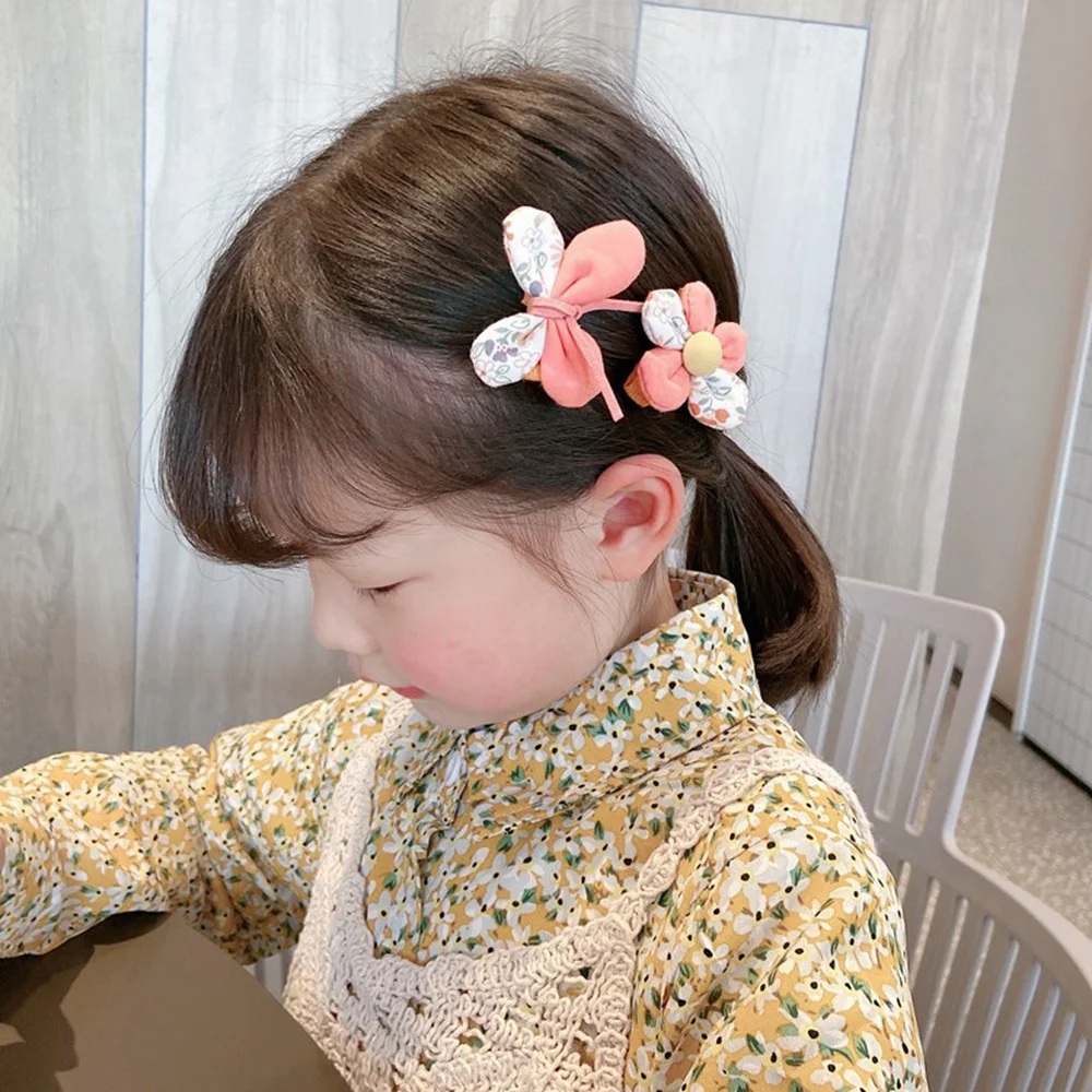 5 /10/14Pcs/Set Cute Bowknot Baby Girl Hair Clips Korean Flower Children  Sides Barrettes Baby Hair Accessories