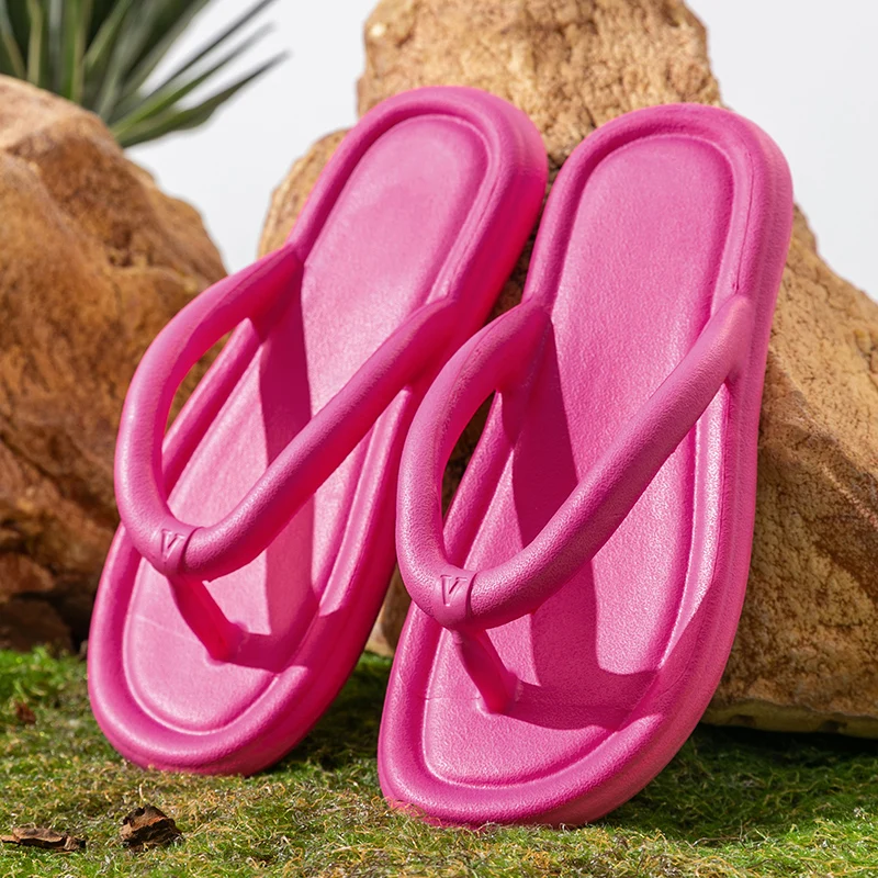New Summer Concise Candy Color Ladies' Flip Flops For Women Cosy Slides Lithe Soft Seabeach Sandals Slippers Indoor Home Shoes 3