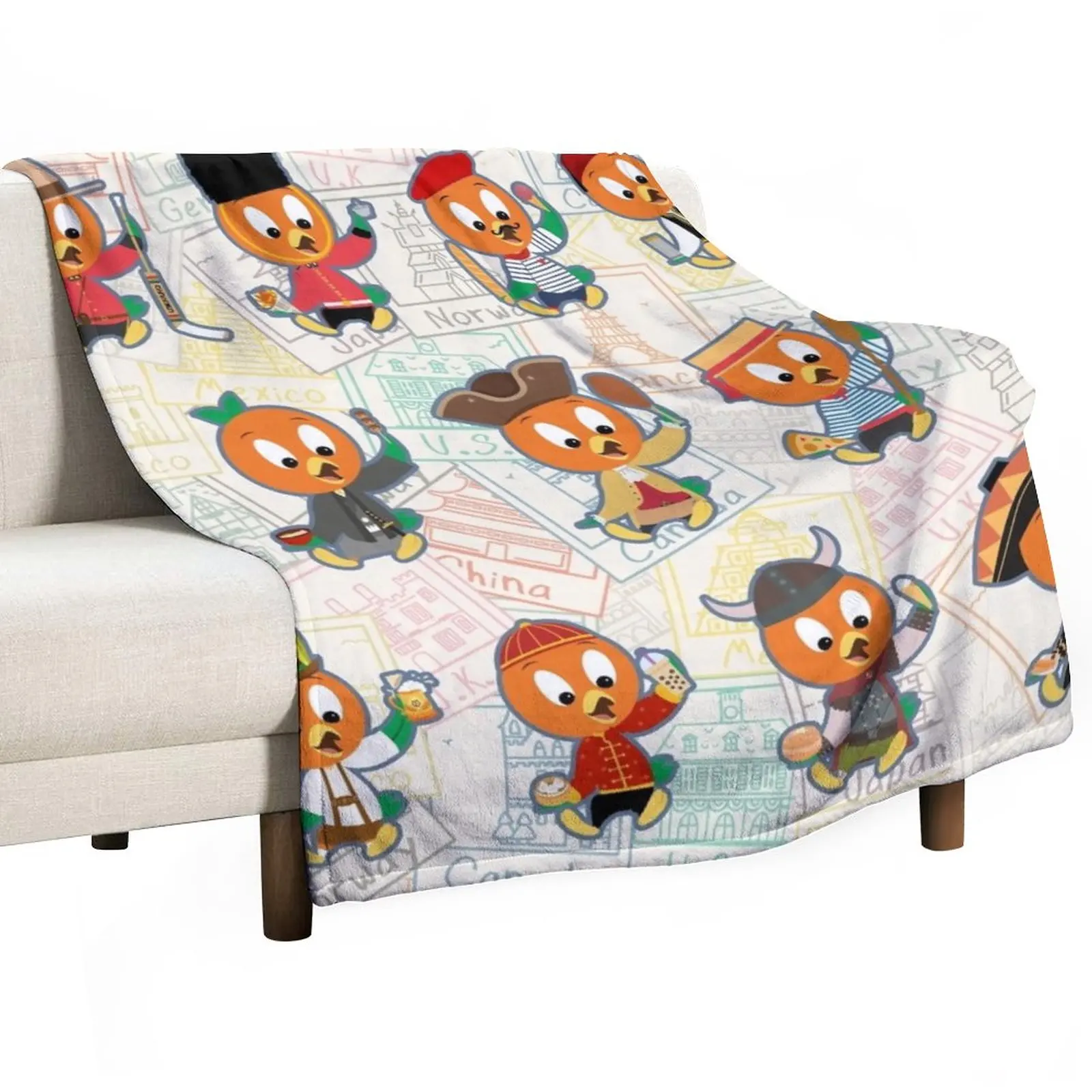 

World Showcase Orange Birds Throw Blanket Thin Blanket Bed covers Plaid