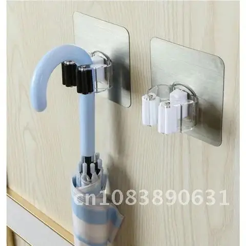 

Waterproof Multi-Purpose Self-Adhesive Wall Mounted Organizer Rack Brush Broom Hanger Hook Kitchen Bathroom Holder Hooks Mop