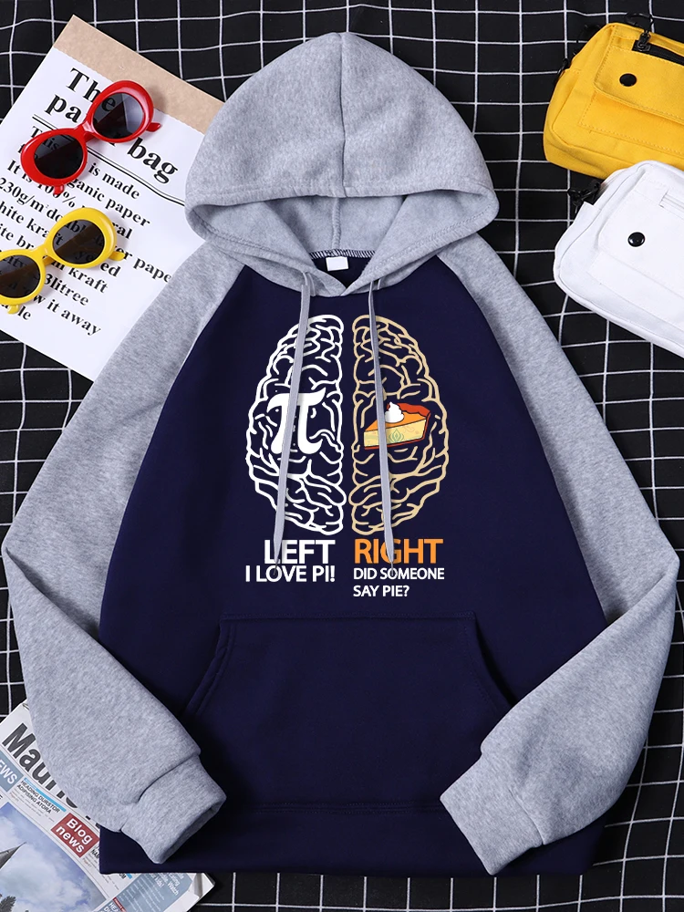 

I Love Pi Left Π Right Pie Printing Women's Hoodie Casual Creativity Tops Funny Fashion Clothes Comfortable Woman Raglan Hoodies