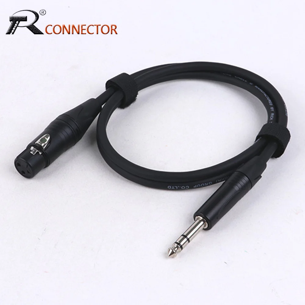 XLR-Buchse auf 1/4 Zoll Audio-Verlängerungskabel, 6,35 mm TRS auf 3-polige XLR-Buchse, symmetrisches Kabel, kompatibel mit Mikrofon, Aufnahmestudio
