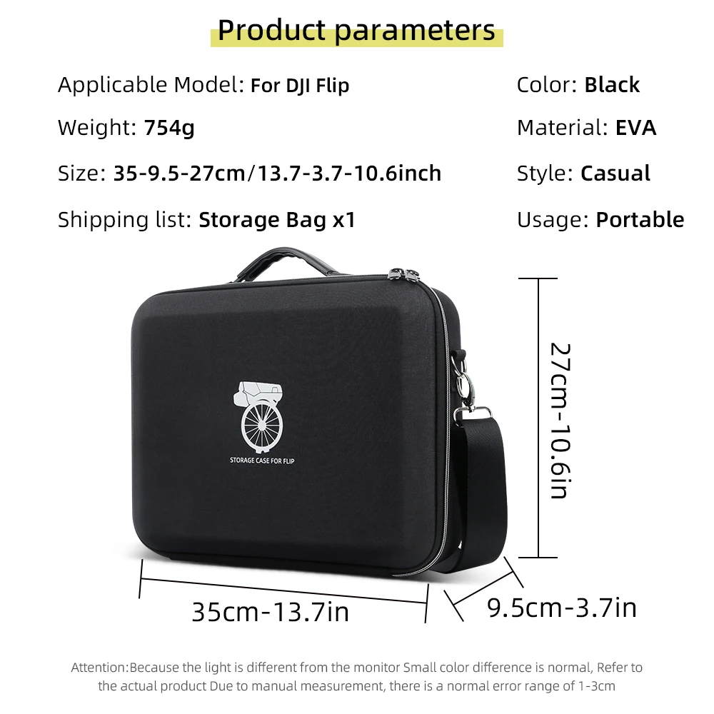 Intérieur du sac de rangement pour DJI Flip et RC 2 avec compartiments en mousse sur mesure