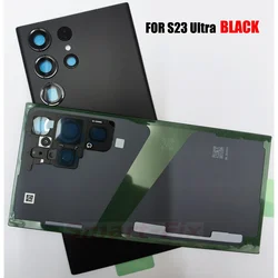 Premium Back Cover Battery Lid Case for Ultra 5G Smartphone - Glass Rear Housing (S23Ultra Black)