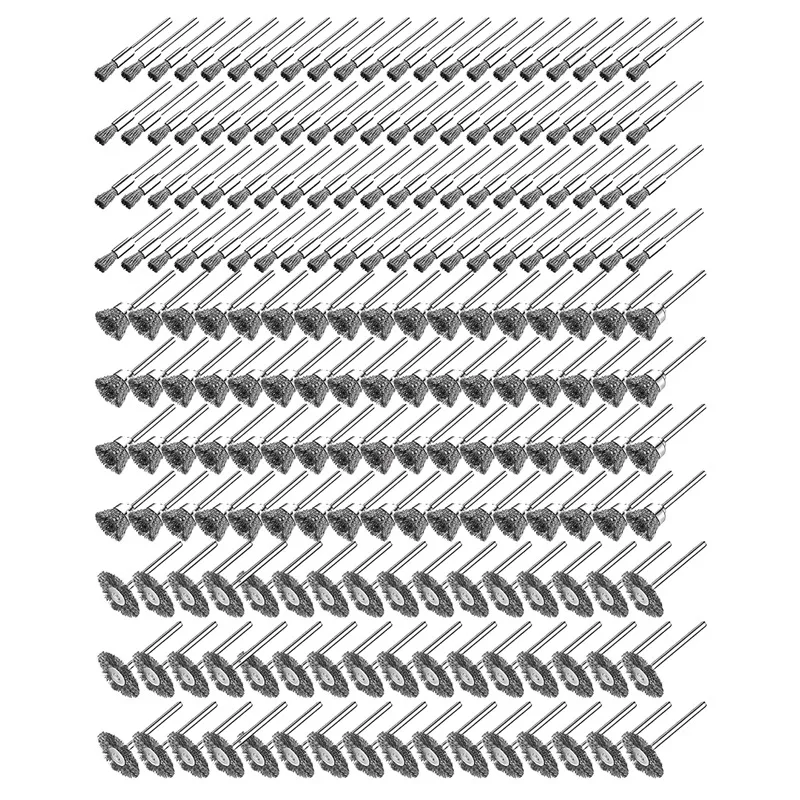 

240 Pcs Wire Brush Set Pen Brushes Kit Accessories Drill Rust 3 Millimeter Mandrel