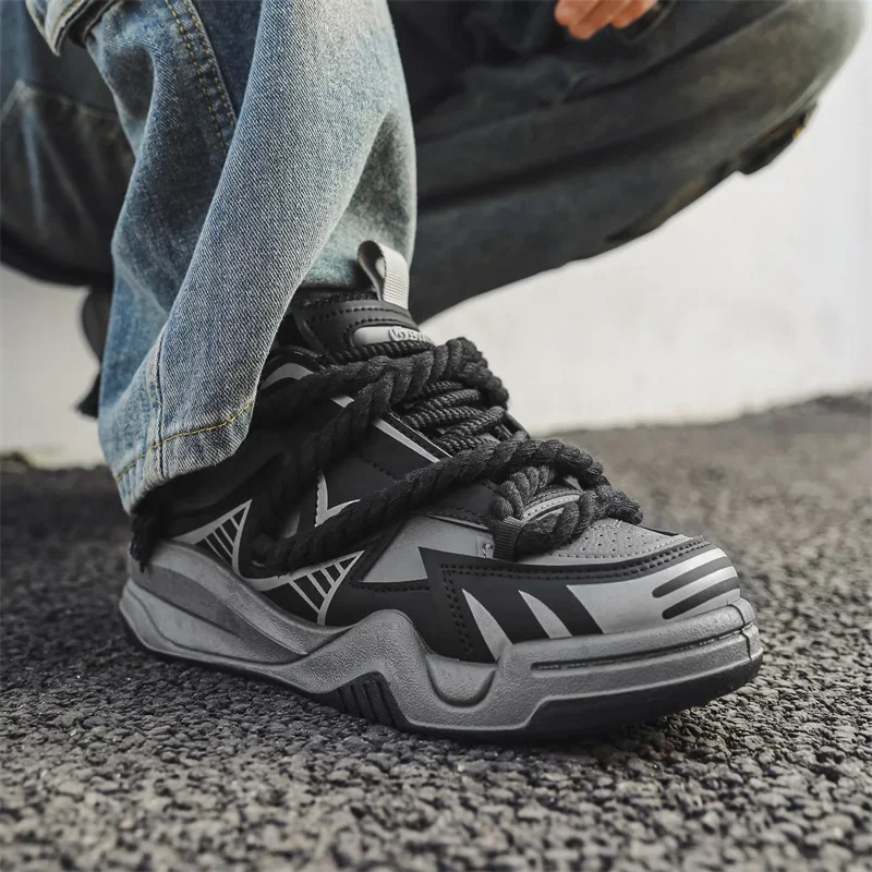 Sneakers Men's Sports Shoes Orange Chunky Sneakers Woman Casual Tennis Shoes Plus Size 41 42 Retro Boarding Shoes Female 5
