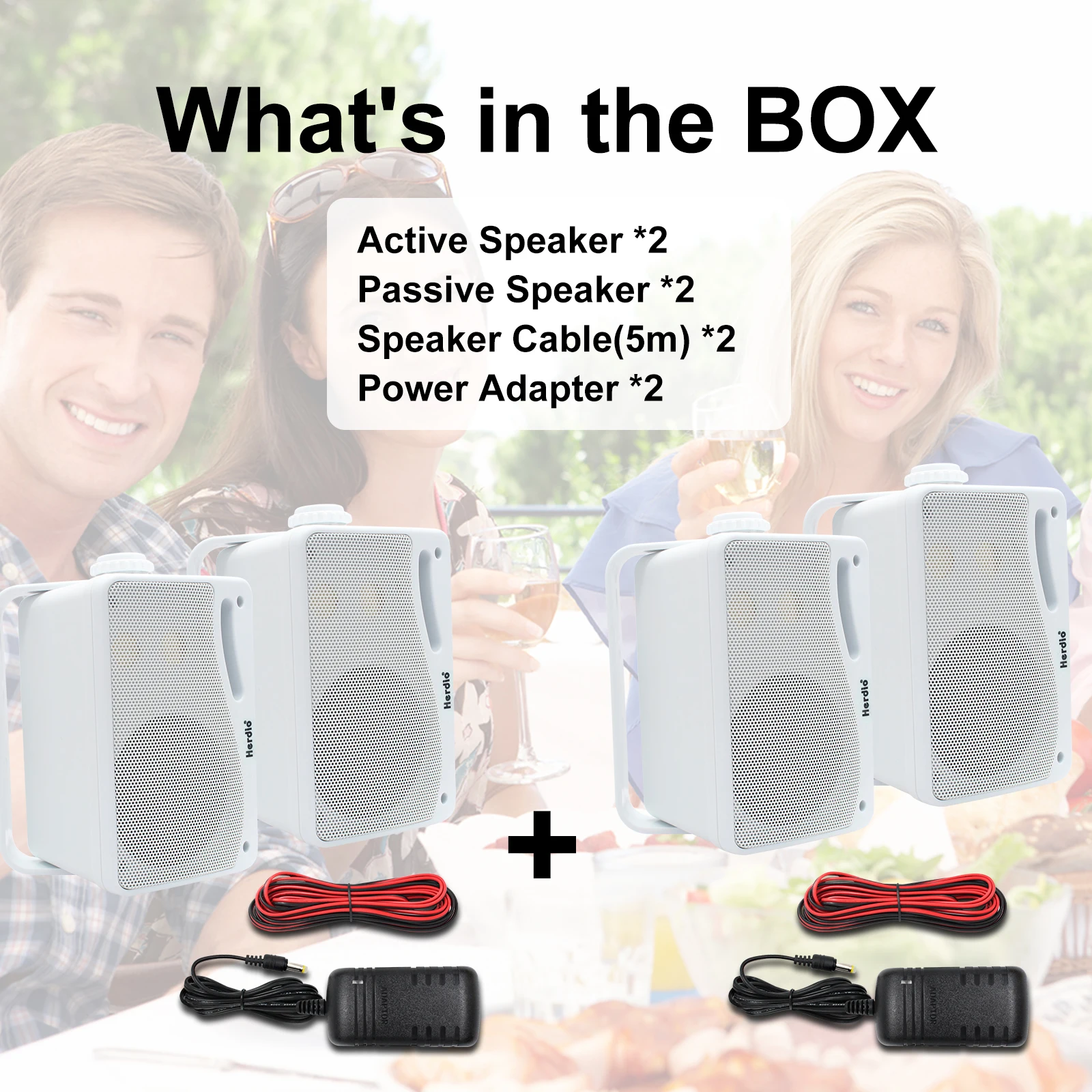 Herdio 3.5 ''1/2 أزواج مكبرات صوت بخاصية البلوتوث...