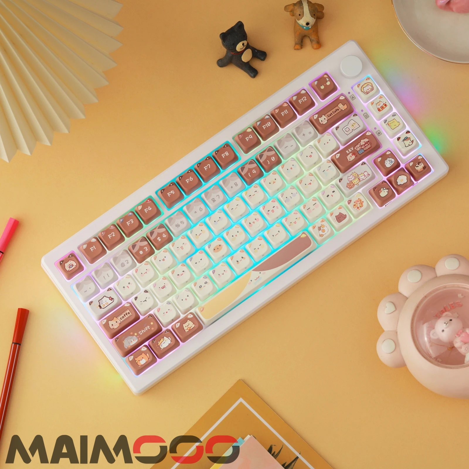 Meow Keycaps, Cat Head MAO Profile, PBT